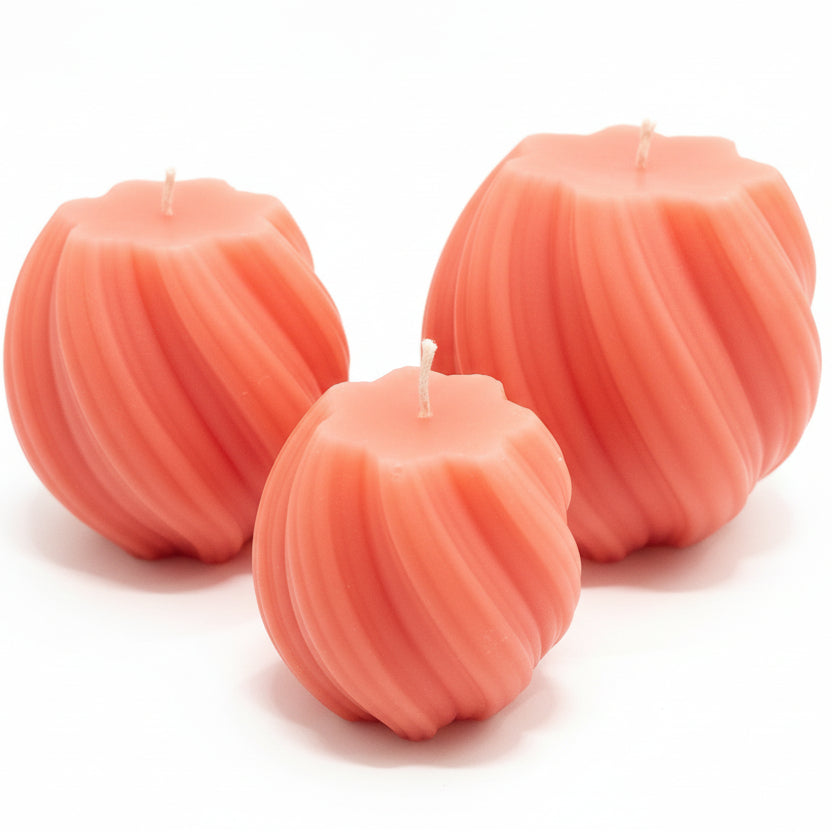 Spiral Candle - Twisted Ball Soy Wax (Set of 3 Sizes)