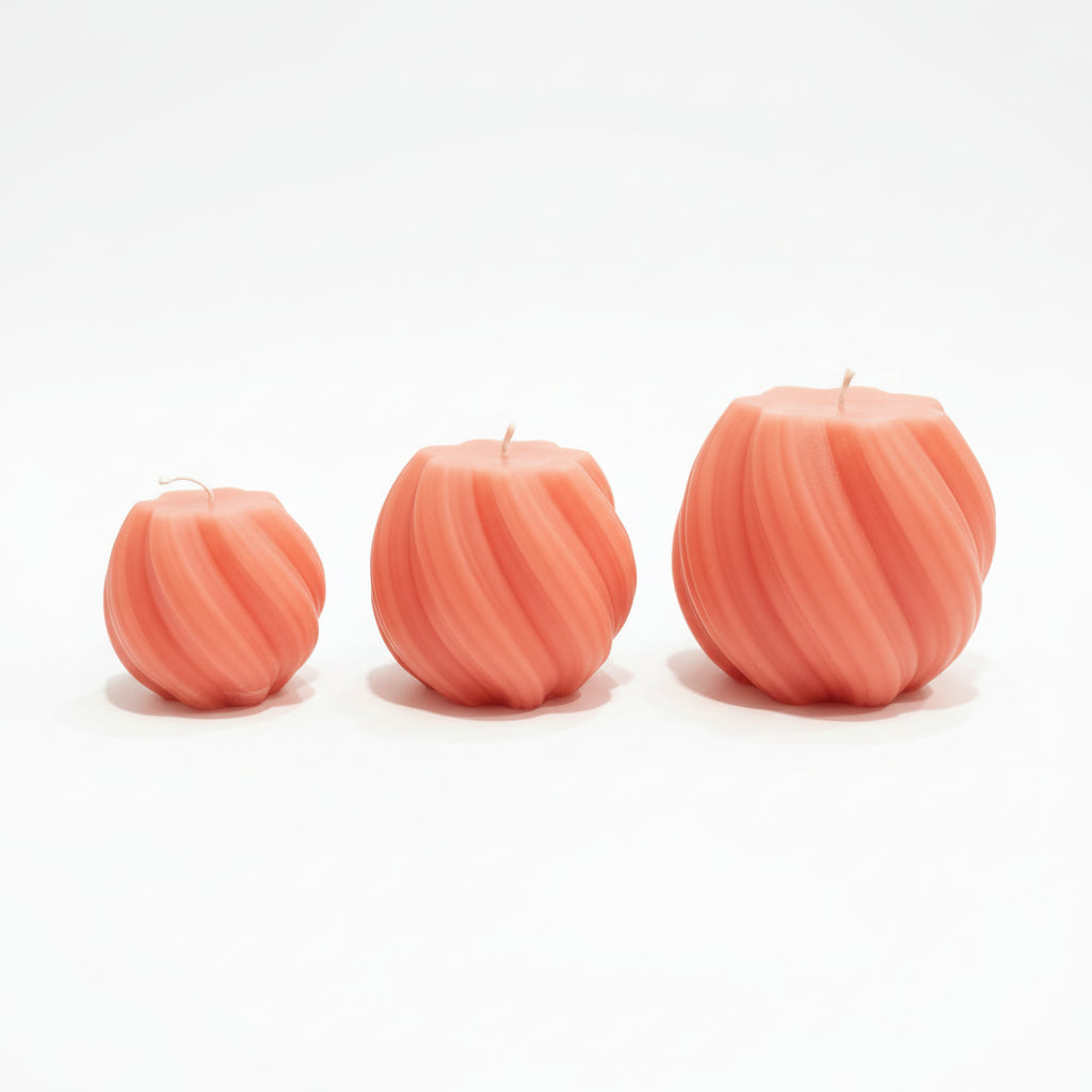 Spiral Candle - Twisted Ball Soy Wax (Set of 3 Sizes)